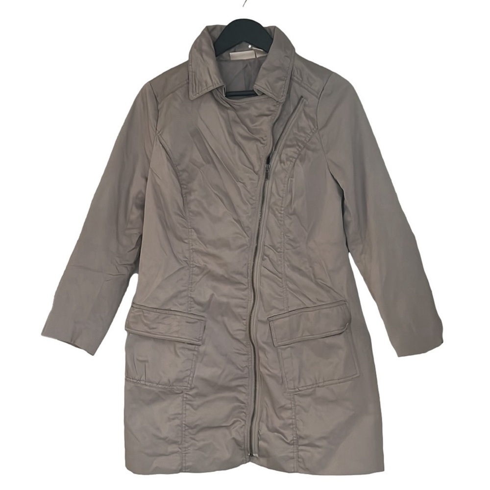 DKNY Jeans Asymmetrical Zip Trench Coat